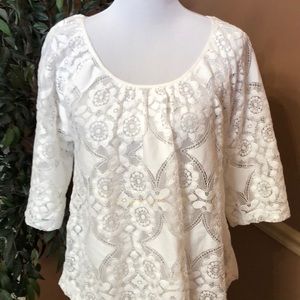 BANANA REPUBLIC Lace Pullover Top Size Med. EUC